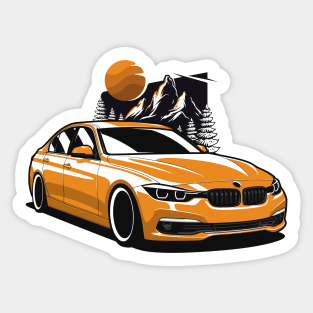 Yellow Orange F30 Sedan Mountains Sticker